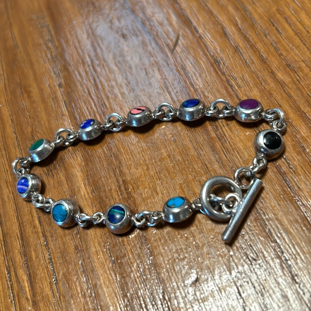 Sterling Silver and Stone Bracelet